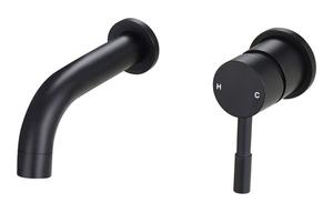 Pontias 155mm Wall Mounted Basin Mixer - Matt Black